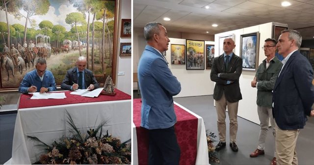 Firma del convenio entre Fundación Cepsa y la Hermandad del Rocío de Huelva.