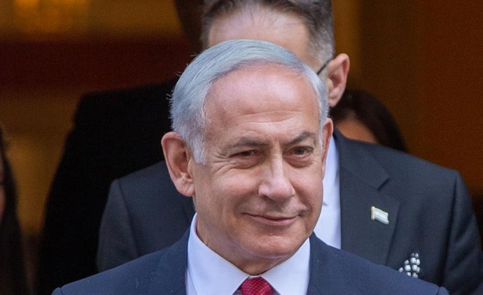 Archivo - El primer ministro de Israel, Benjamin Netanyahu, durante una visita oficial a Reino Unido