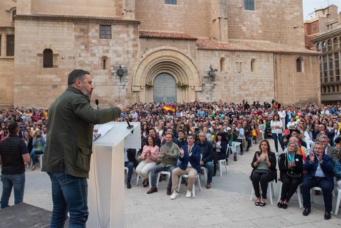 El líder de Vox, Santiago Abascal, en un acto de campaña