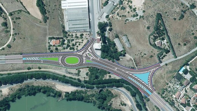 Diseño del nuevo enlace en la N-620 para acceder al polígono El Berrocal en Valladolid.