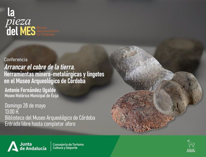 Imagen promocional de la próxima conferencia prevista en el Arqueológico del ciclo 'La Pieza del Mes'.