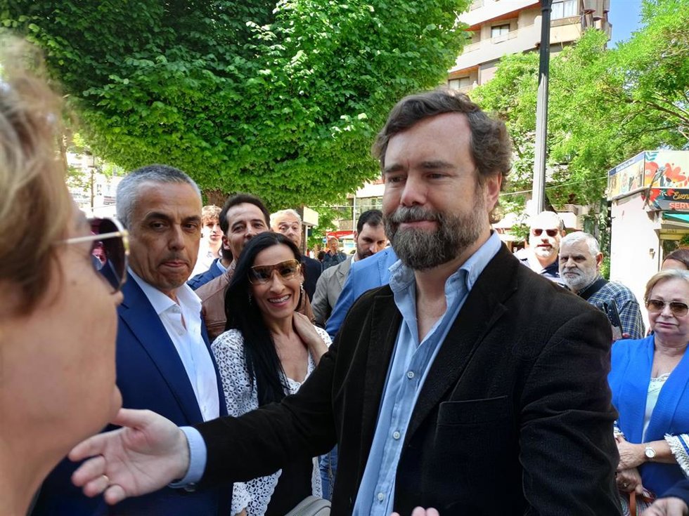 El portavoz de Vox en el Congreso de los Diputados, Iván Espinosa de los Monteros, en un acto electoral