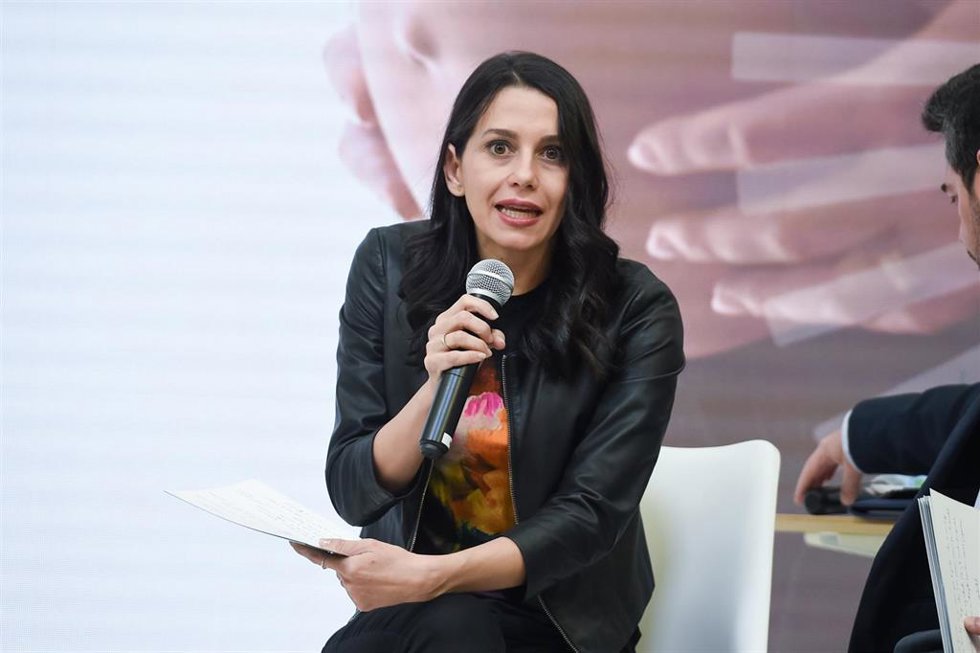 La portavoz de Cs en el Congreso de los Diputados, Inés Arrimadas, presenta 'Una revolución demográfica para España', en la sede nacional de Ciudadanos, a 4 de mayo de 2023, en Madrid (España). El acto ha abordado la natalidad en España con la presentac
