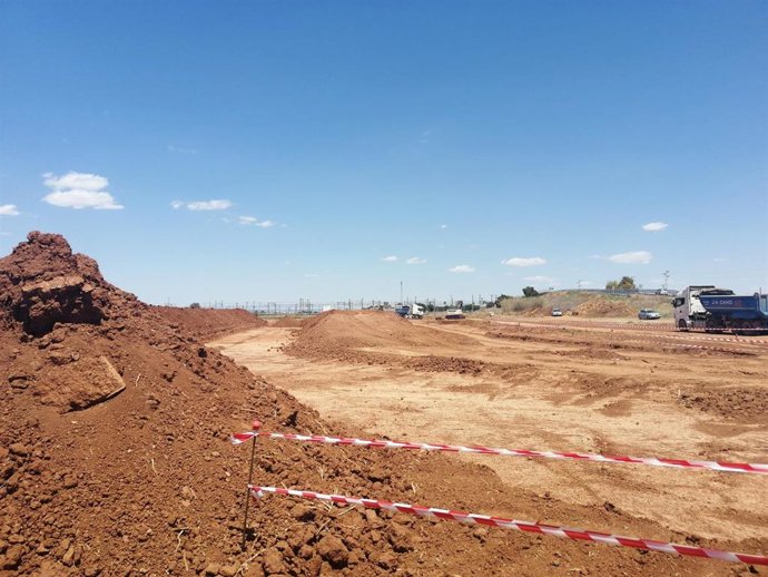 Obras del ramal técnico del tramo norte de la línea 3 del Metro de Sevilla.