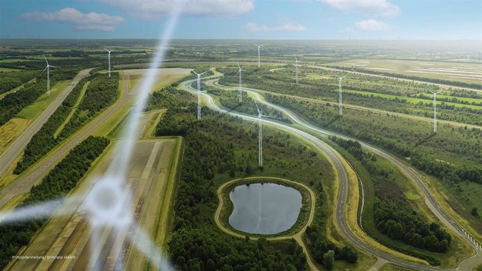 La pista de pruebas en Papenburg, en el norte de Alemania, donde van a instalar 20 aerogeneradores.
