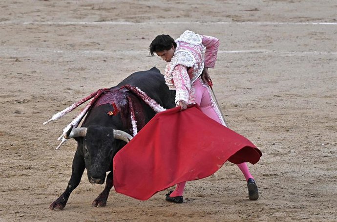 Andrés Roca Rey durante una faena en la feria de San Isidro de Madrid.