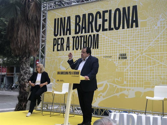 El conseller d'Interior, Joan Ignasi Elena, en l'acte d'ERC.