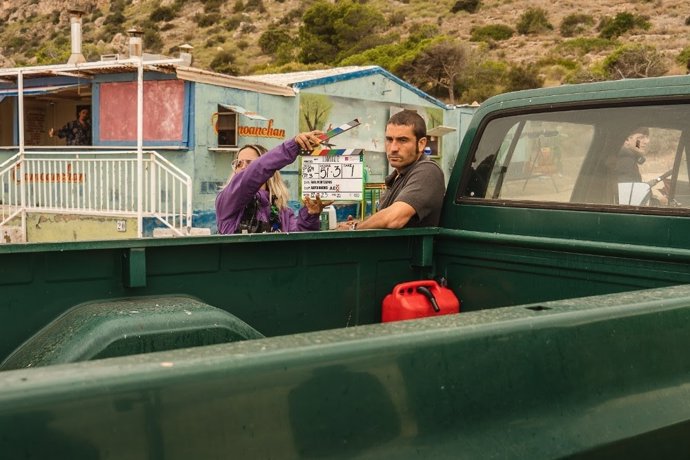 Imagen del actor Álex García durante el rodaje de la serie 'El Inmortal' en la provincia de Alicante.