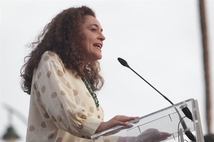 Archivo - Inma Nieto (Por Andalucía) en un acto de campaña en una foto de archivo.  