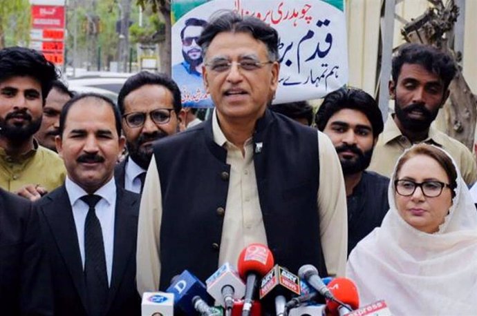 El ex secretario general del partido opositor Pakistan Tehrik-e-Insaf (PTI) durante un acto en Pakistán