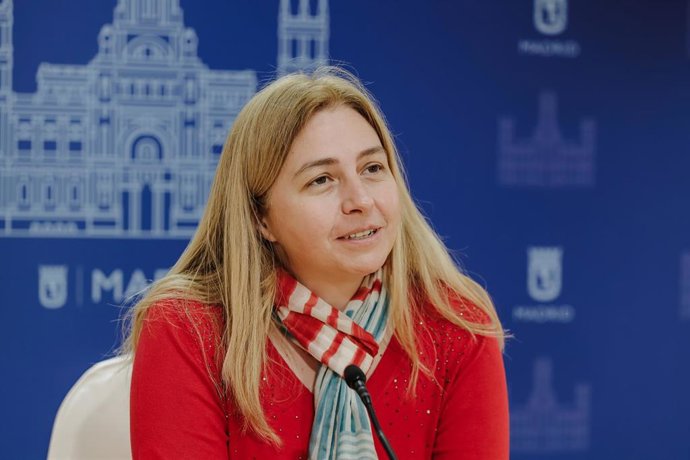 Archivo - La portavoz municipal y delegada del Área de Seguridad y Emergencias del Ayuntamiento de Madrid, Inmaculada Sanz, durante una rueda de prensa en el consistorio madrileño