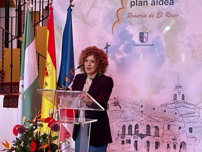 La presidenta de la Diputación de Huelva, María Eugenia Limón, en la presentación del Plan Aldea.