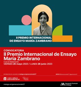 La Diputación convoca la segunda edición del Premio Internacional de Ensayo María Zambrano