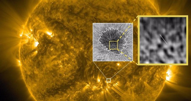 Fotograma de la mancha solar y la fotosfera