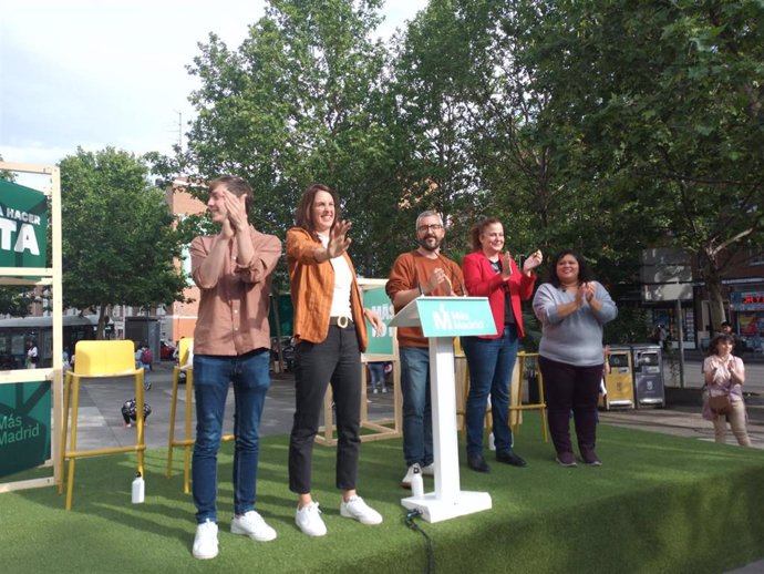 La candidata de Más Madrid a la Alcaldía, Rita Maestre, en un acto electoral en Carabanchel