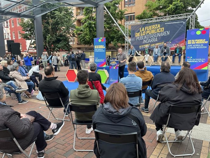 Mitin de Elkarrekin en Sestao (Bizkaia)