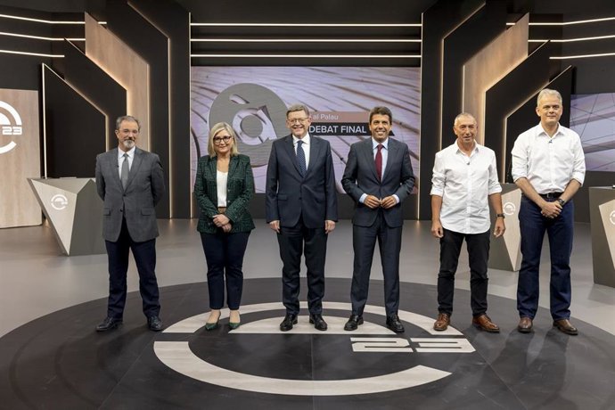 Debat  Punt de las elecciones autonómicas 2023 con  Ximo Puig (PSPV-PSOE),  Carlos Mazón (PP),  Mamen Peris (Ciutadans),  Joan Baldoví(Compromís) , Héctor Illueca (UP-EU),  Carlos Flores (Vox)