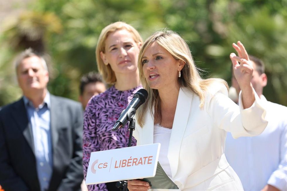La portavoz nacional de Ciudadanos y candidata de la formación a la presidencia del Govern balear, Patricia Guasp, interviene durante un mitin del partido en Palma de Mallorca, Mallorca, Islas Baleares (España).