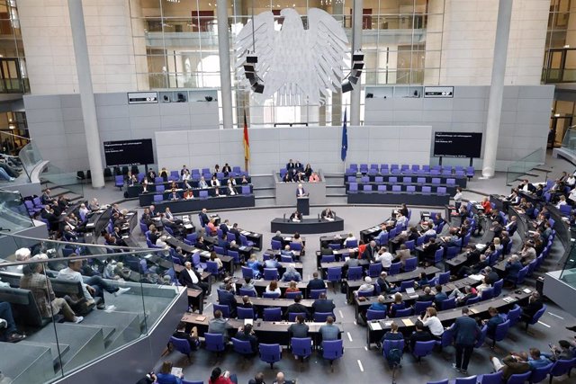 26 May 2023, Berlin: A general view of a plenary session of the German Bundestag. Photo: Carsten Koall/dpa