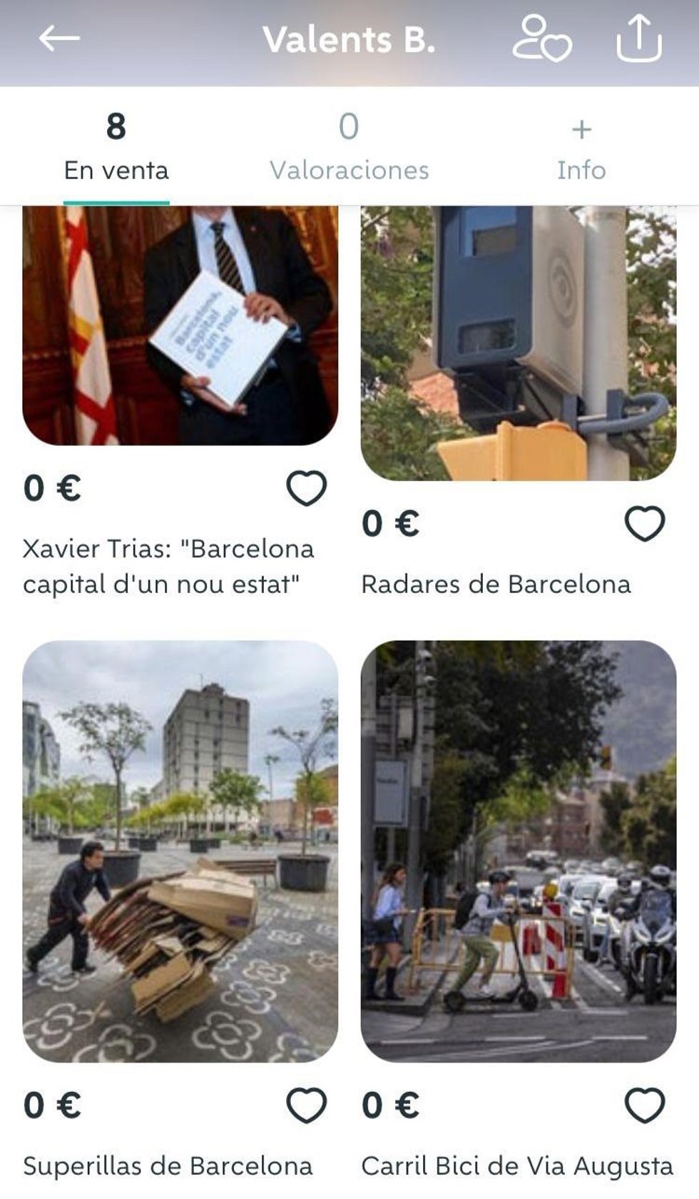 Productos a la venta en el perfil de Valents en Wallapop
