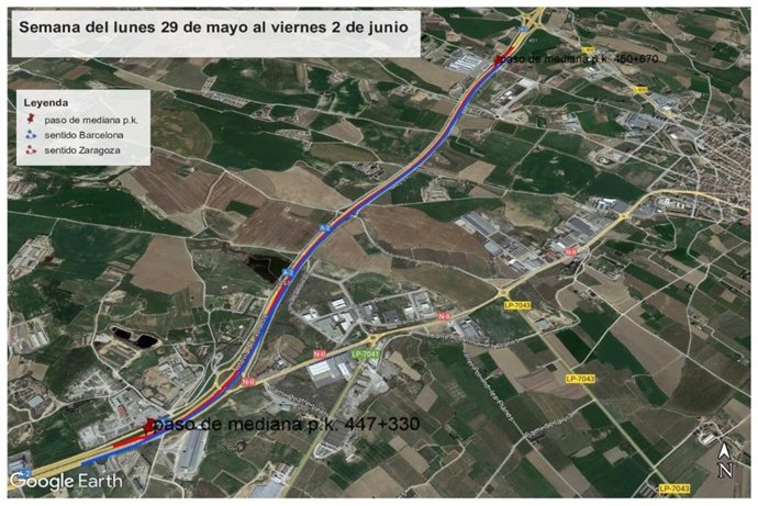 Afectacions en el trnsit a l'A-2 a diversos municipis de Lleida 