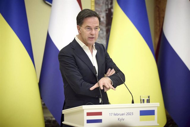 Archivo - El primer ministro de Países Bajos, Mark Rutte, durante una visita a Kiev, Ucrania