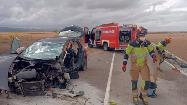 Accidente en la provincia de Teruel, entre Albalate del Arzobispo y Lécera.