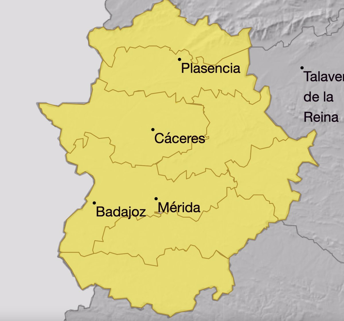 La alerta amarilla se amplía este sábado a toda Extremadura ante la previsión de lluvias y tormenta