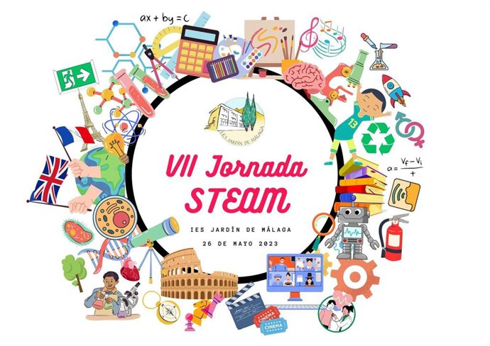 Cartel de la VII Jornada Steam IES Jardín de Málaga
