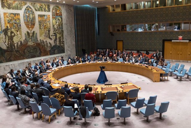 May 23, 2023, New York City, NY, USA: A general view shows a United Nations security council meeting on the protection of civilians in armed conflict, at the UN headquarters in New York on May 23, 2023.