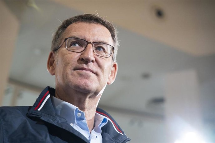 El presidente del PP, Alberto Núñez Feijóo, en un acto en Valencia.