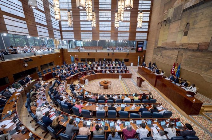 Archivo - Vista del hemiciclo en una sesión plenaria, en la Asamblea de Madrid, a 19 de mayo de 2022