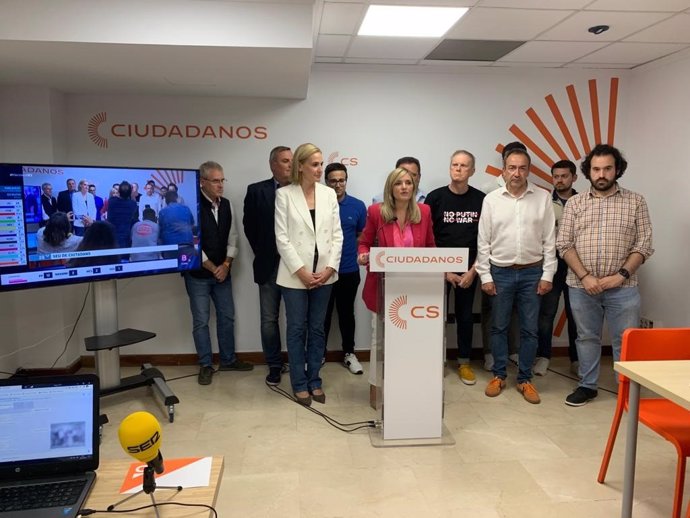 La portavoz nacional de Ciudadanos y candidata al Govern, Patricia Guasp, en rueda de prensa tras conocer los resultados electorales