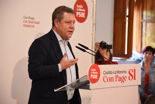 El candidato del PSOE a la Presidencia de Castilla-La Mancha, Emiliano García-Page