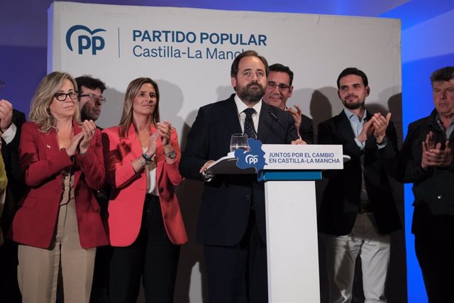 El candidato del PP a la Presidencia de C-LM, Paco Núñez, tras conocer los resultados de las elecciones autonómicas