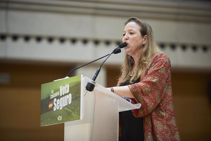 La candidata de VOX a la presidencia de Cantabria, Leticia Díaz.