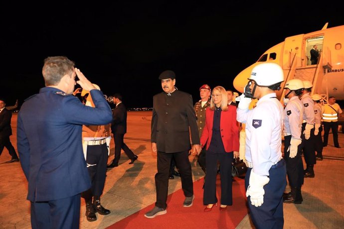 El presidente de Venezuela, Nicolás Maduro, a su llegada a Brasilia