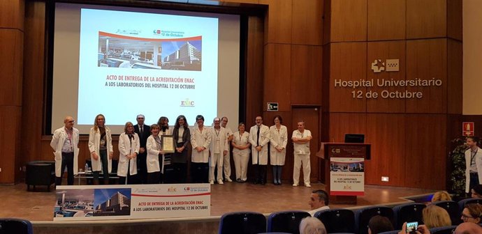 Archivo - El Hospital 12 de Octubre recibe de forma oficial la acreditación ENAC