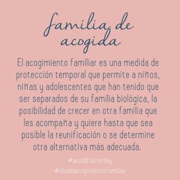 Cartel de Asofocam con el que pretende fomentar el acogimiento.