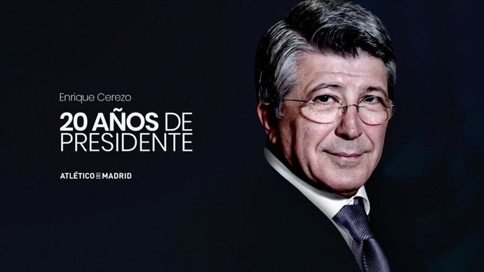 Enrique Cerezo cumple 20 años como presidente del Atlético de Madrid.