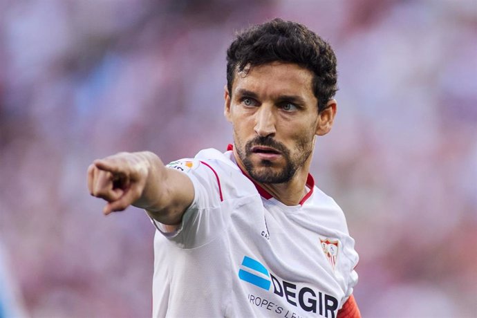 El capitán del Sevilla Jesús Navas durante un partido