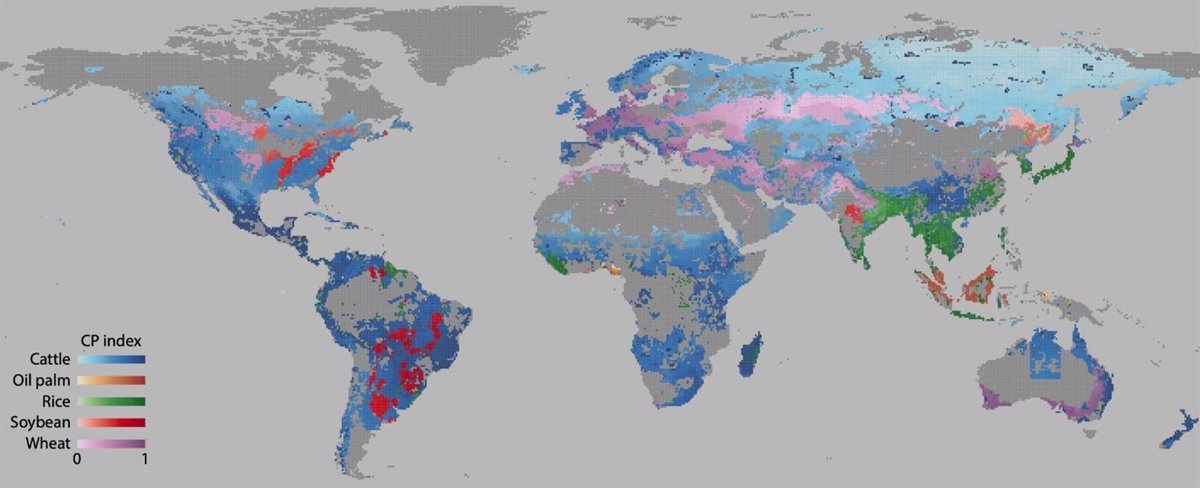 A map of the global conflict between agriculture and biodiversity