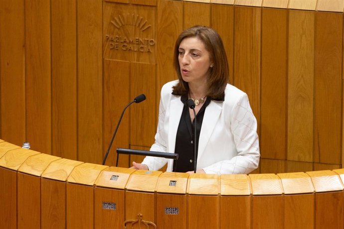 La conselleira de Medio Ambiente, Territorio e Vivenda, Ángeles Vázquez, en el Parlamento