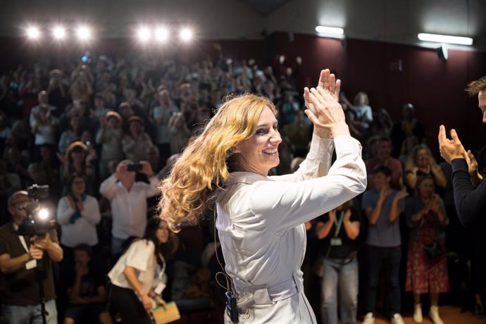La candidata de Más Madrid a la Presidencia de la Comunidad, Mónica García, durante el acto de cierre de campaña de Más Madrid