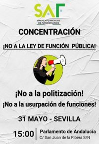 El SAF se concentra este miércoles ante el Parlamento en contra de la nueva Ley de Función Pública