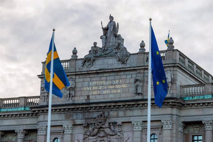 Archivo - Fachada del edificio del Parlamento sueco