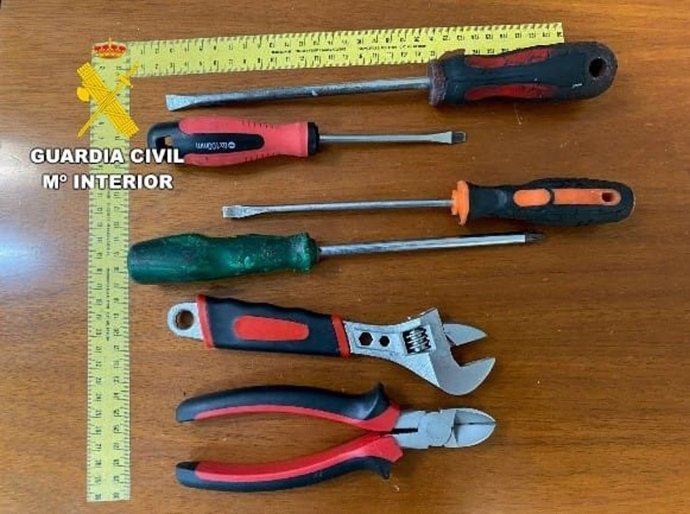 Utensilios de los robos.