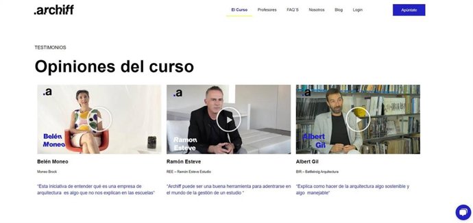 Captura de pantalla de la plataforma Archiff.