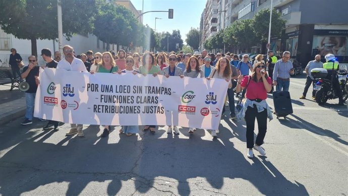 Protesta de funcionarios de Justicia en Huelva