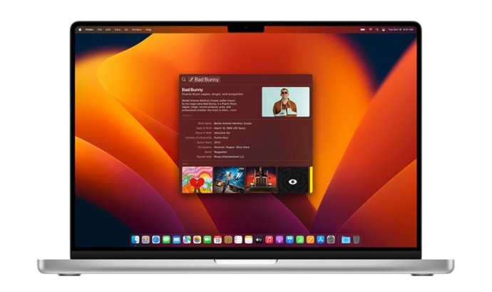 Interfaz de búsqueda de MacOS Ventura